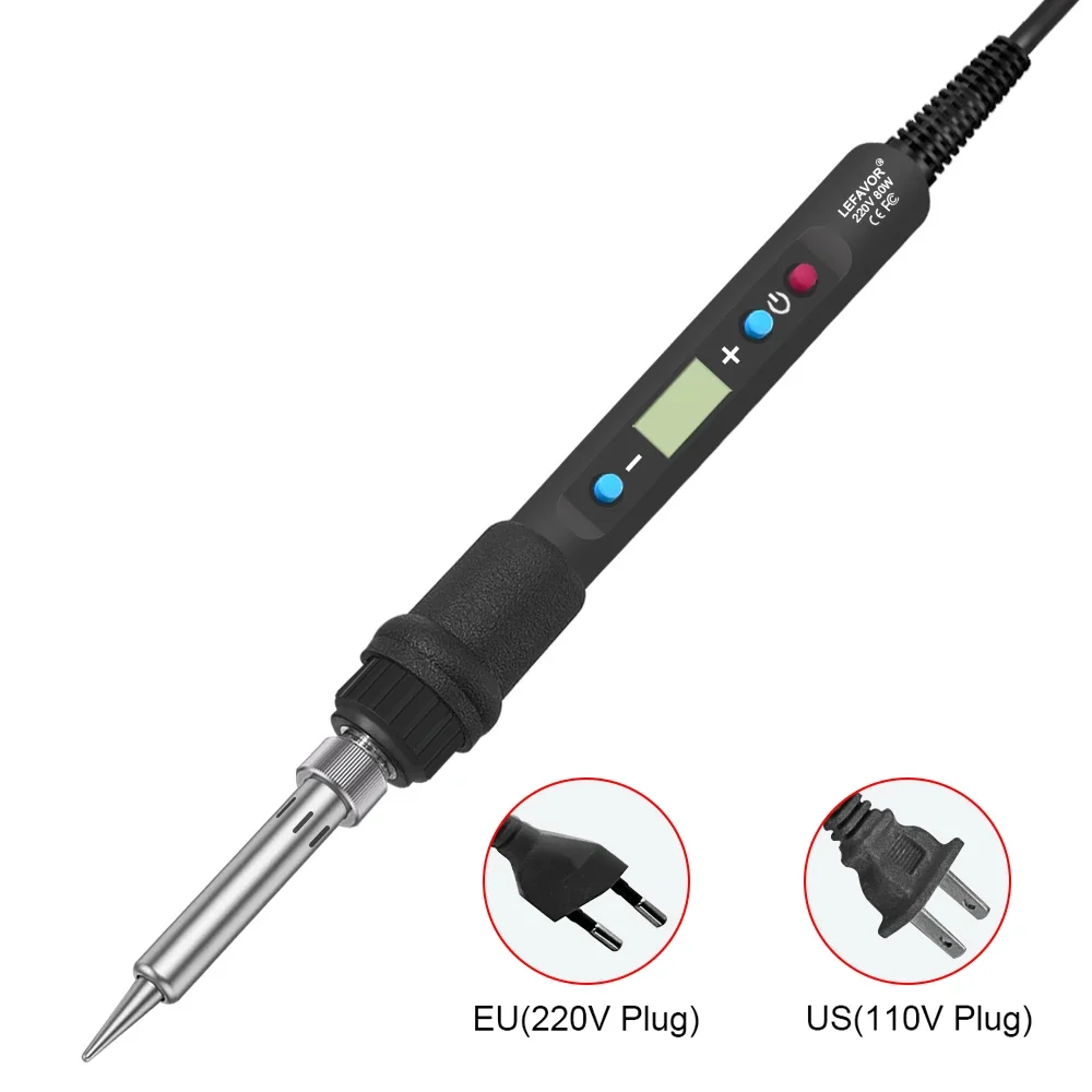 80W Elektronische Schweißer Kit Lötkolben Einstellbare Temperatur LCD Schweißen Werkzeuge Keramik Heizung Löten Tipps EU220V/US110V