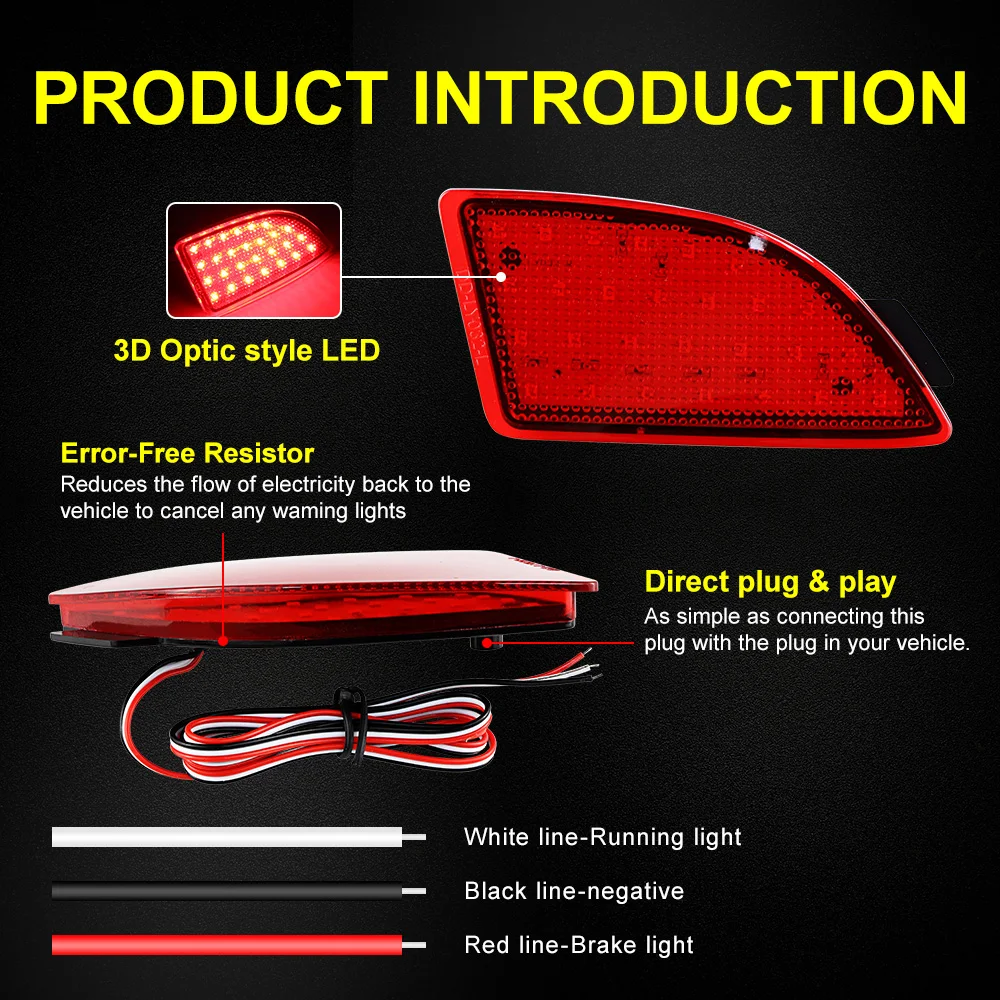 2pcs For Mazda 3 Axela Hatchback 2013 2014 2015 2016 Red Rear Brake Stop Light Back Tail Light LED Bumper Reflector lamp