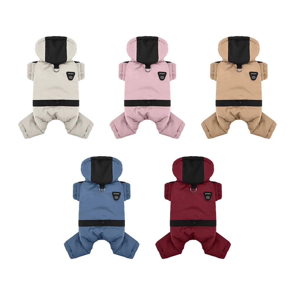 ملابس شتوية للكلاب، سترة قطنية دافئة مع غطاء للرأس، ملابس أليفة بأربعة أرجل للكلاب الصغيرة مثل تيدي بير وبيشون فريز #5