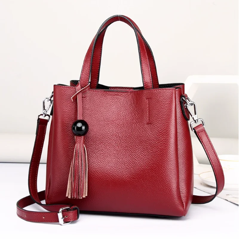 

Genuine leather tote bag for women 2026 new fashionable luxury handbag, casual women's shoulder crossbody bag