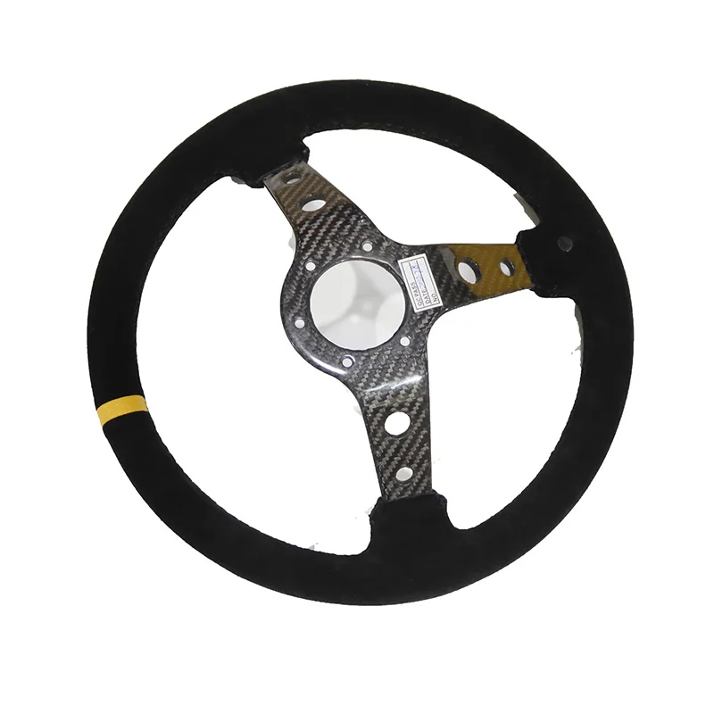 13 Inch 340MM Car Steering Wheel Suede+Carbon Fiber Support Drift Racing Game Steering Wheel Universal For Racing