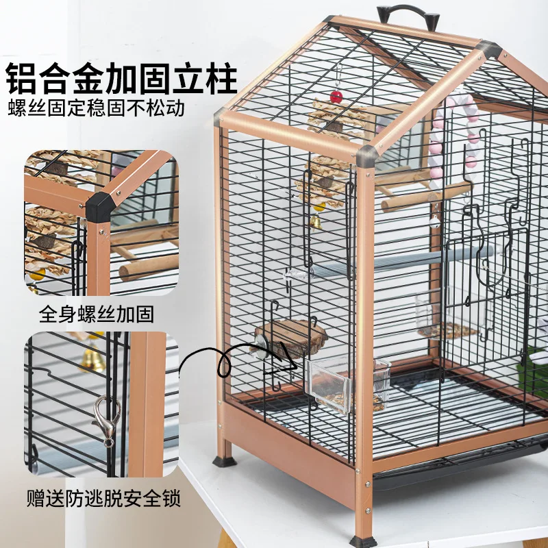 Cage Large Parrots Pet Bird Metal Rabbits Breeding Canary Aluminum Outdoor Aviary Accessories Parrot Transfer gaiola Bag Hamster