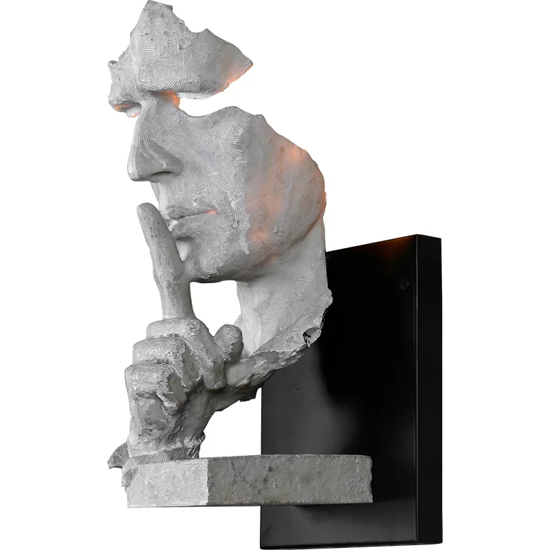 

loft face wall lamp decoration salon wall lamps creative retro led light For home decor light art bar aisle indoor lighting