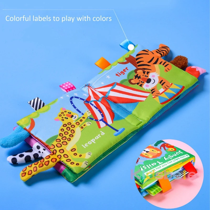 Baby Soft Toys Interactive Early Learning Educational Sensory Baby Toys For Toddler Cartoon Animal Tails Book Holiday Gifts