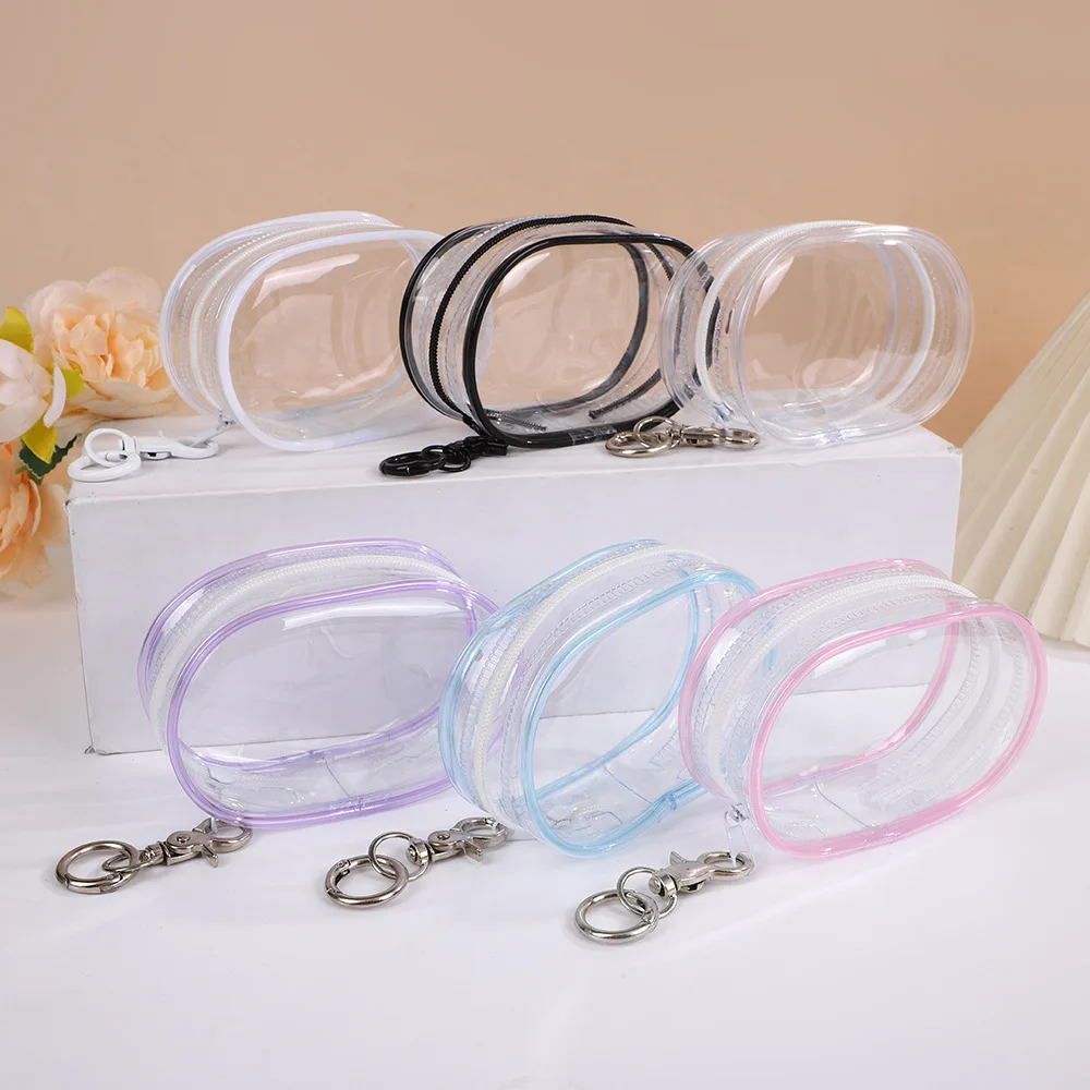 1PCS Jewelry Organizer Plastic Transparent Storage Box Pouch Mystery Box With Keychain Cute Doll Bag Organization Dustproof Case