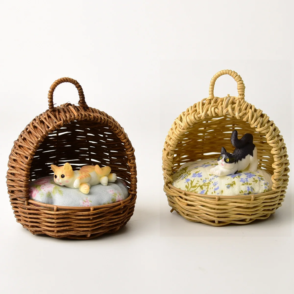 1:6-1:12 Mini casa de perro de ratán hecha a mano de simulación adecuada para Bjd Ob11 adorno de casa de juguete regalo del Día de los niños regalo de cumpleaños