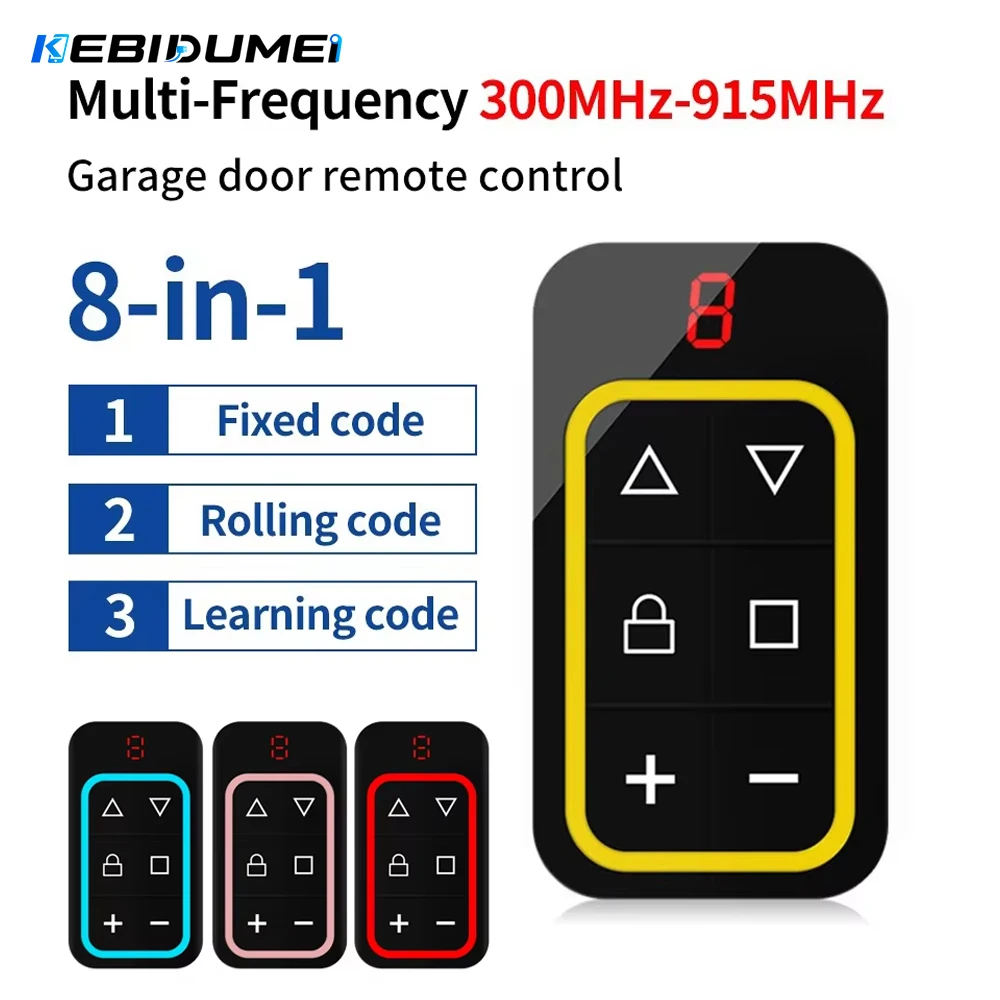 KEBIDUMEI Universeller Garagentor-Fernbedienungs-Duplikator 8 Kanäle Multi-Frequenz 300-915Mhz 433Mhz Klon-Tor-Türschlüssel-Controller