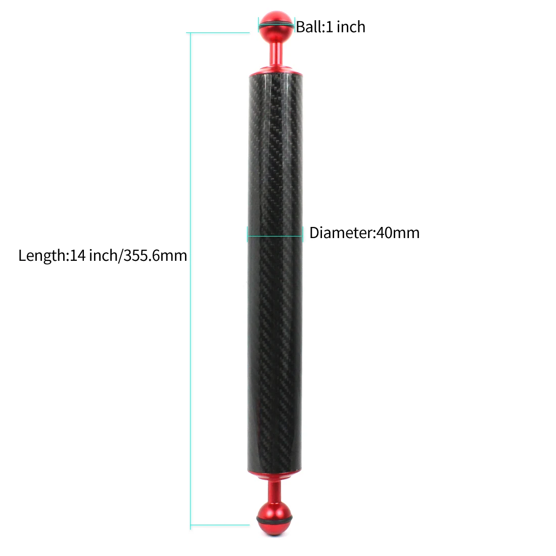 Unterwasser tauch verlängerung Tray Arm Float Auftrieb Wasser arm Dual 1 "Ball Slr Kamera für Gopro für Osmo Action Durchmesser 40mm – Detail 28