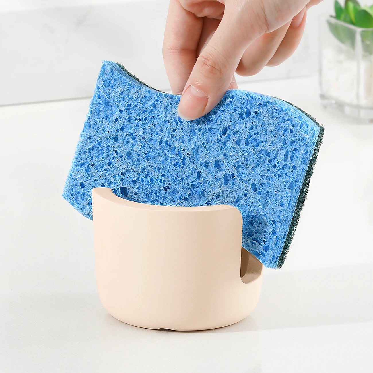 Luxspire Sink Sponge Drainer Holder Sturdy Robust Diatomite Sponge Holder Sponge Holder for Kitchen Fast Drying Stone Holder