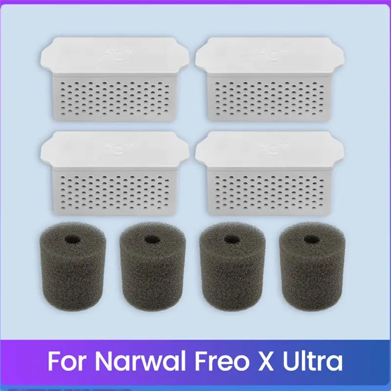 

Desired-For Narwal Freo X Ultra Vacuum Parts Ag+ Sterilization Silver Module Water Tank Foam Filter Replacement Parts 8PCS
