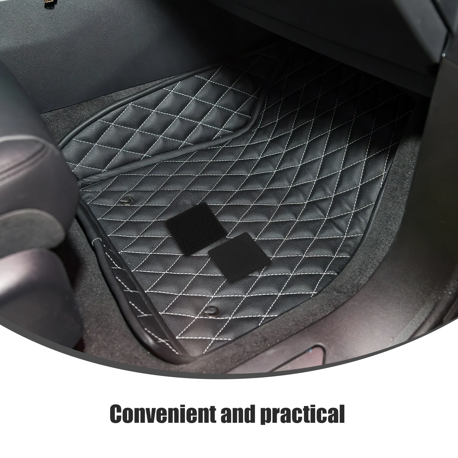 

10set Car Floor Mat Fixing Tape Adhesive Hook Loop Double Sided Waterproof Heat Resistant Universal For Suv Truck Auto Interior