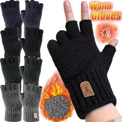 Gethly Optics-Gants thermiques demi-doigts pour hommes et femmes, mitaines à écran tactile isotless, laine chaude, conduite en plein air, hiver