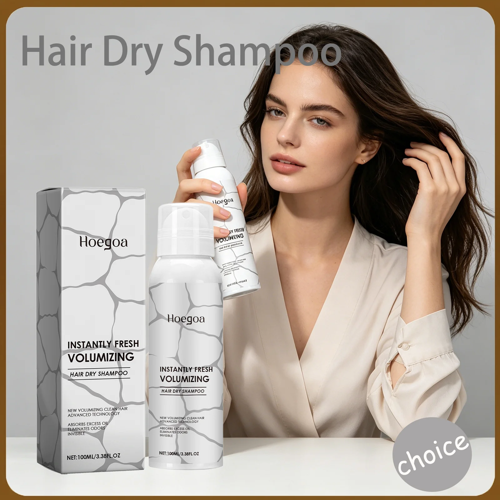Hoegoa Hair Dry Spray Quick Drying No Water Oil Control Refreshing Non-Greasy Texture Fluffy Volumizing Hair Care Shampoo Spray