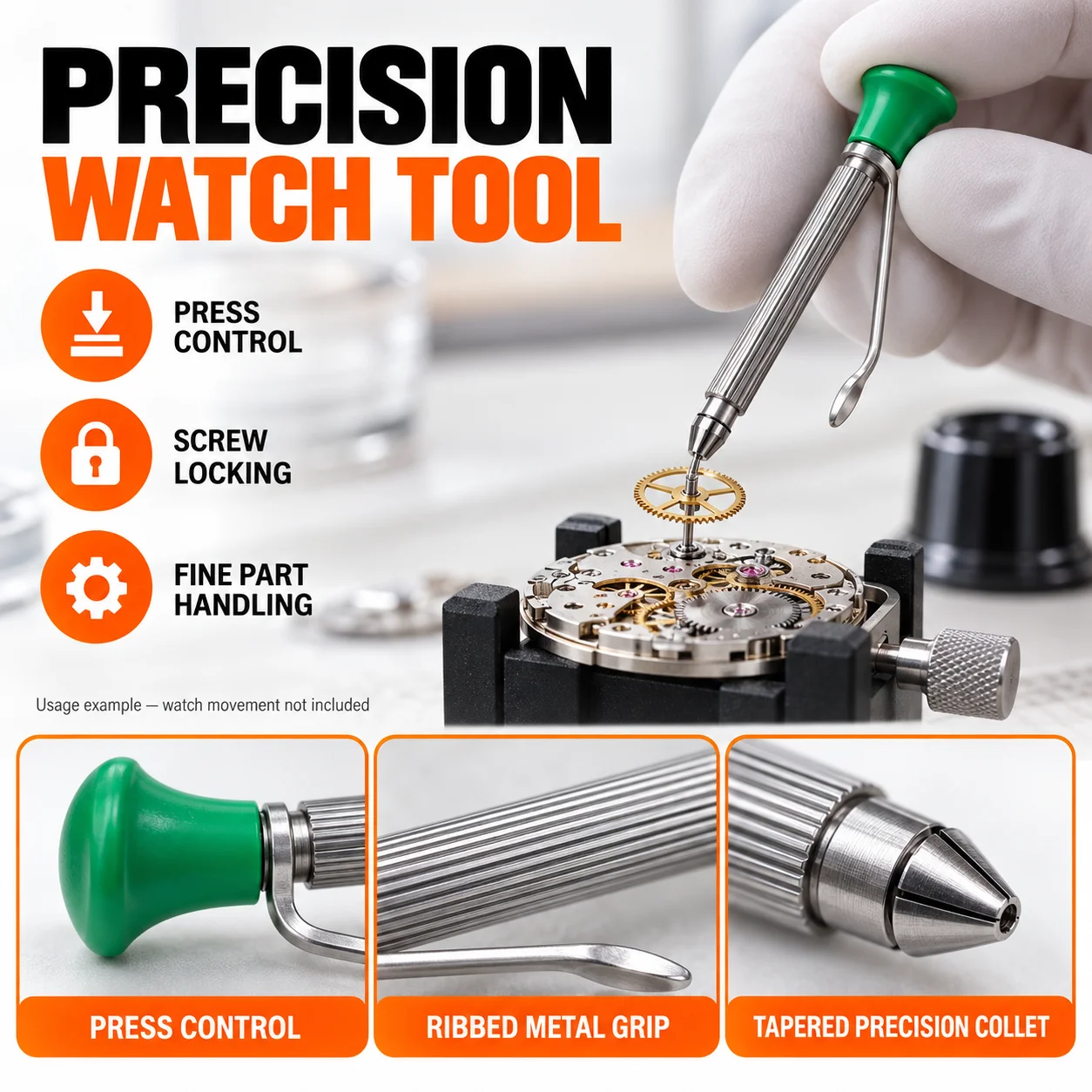 Watch Repair Tool, Press Type Clamp Holder, Watch Handle, Lever, Disassembly Wheel, Lock Handle, Lock Holder DIY watch repair