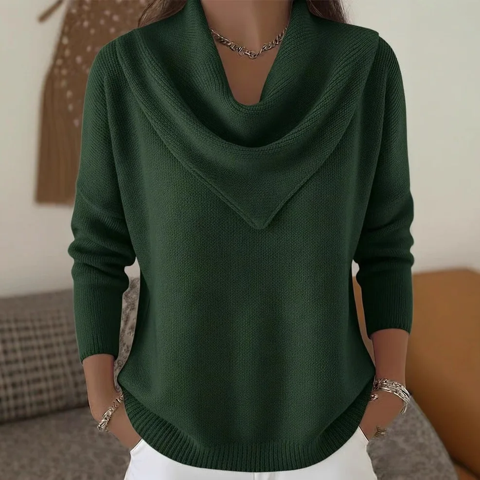 Ropa de mujer Pulls Femmes suéter de mujer 2025 Otoño e Invierno para mujer nuevas camisetas y suéteres de manga larga de Color sólido ropa