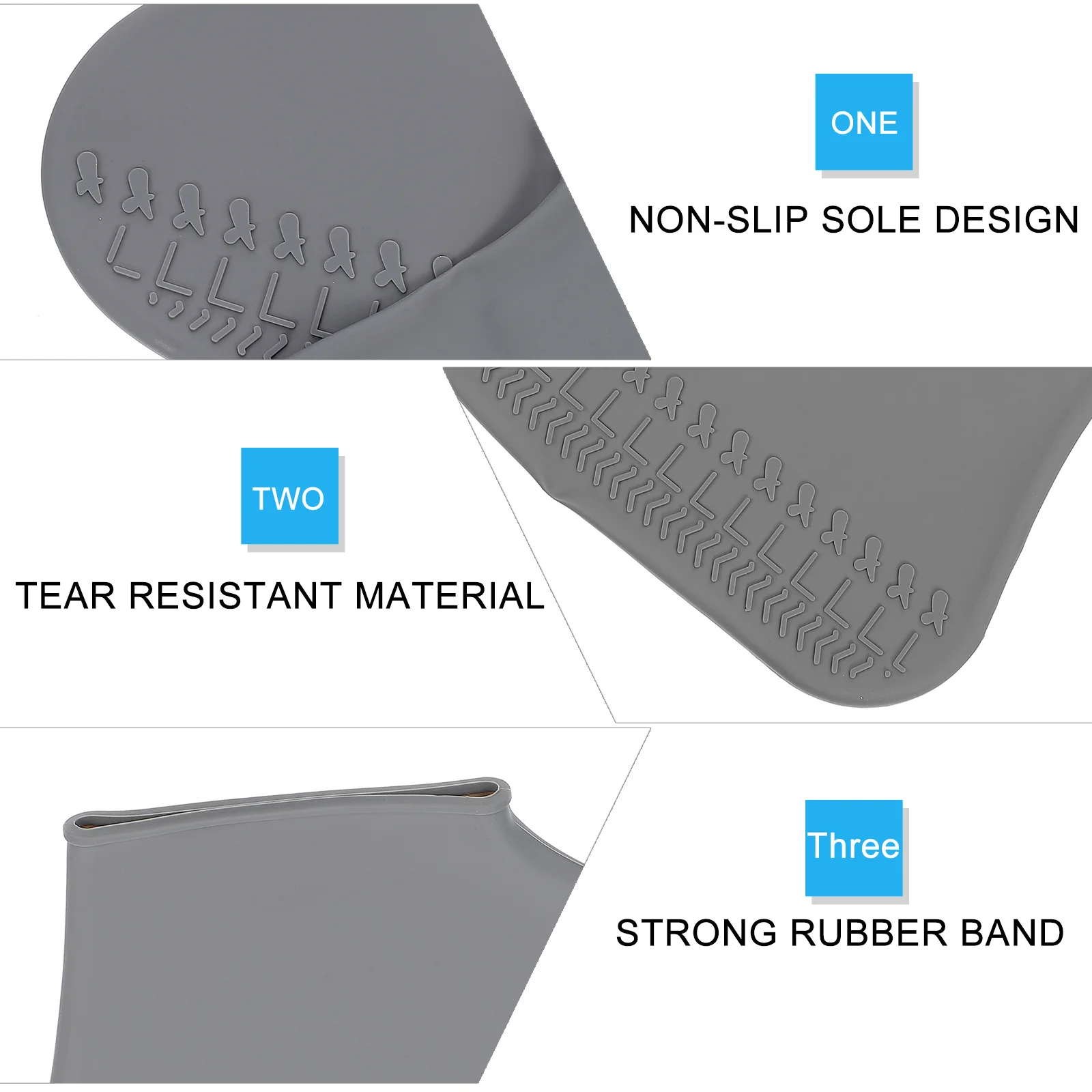 

1Pair Rain Proof Shoes Cover Durable Silicone Anti-Slip Shoe Protector Grey Size L Waterproof Outdoor Leisure Walking Shoe