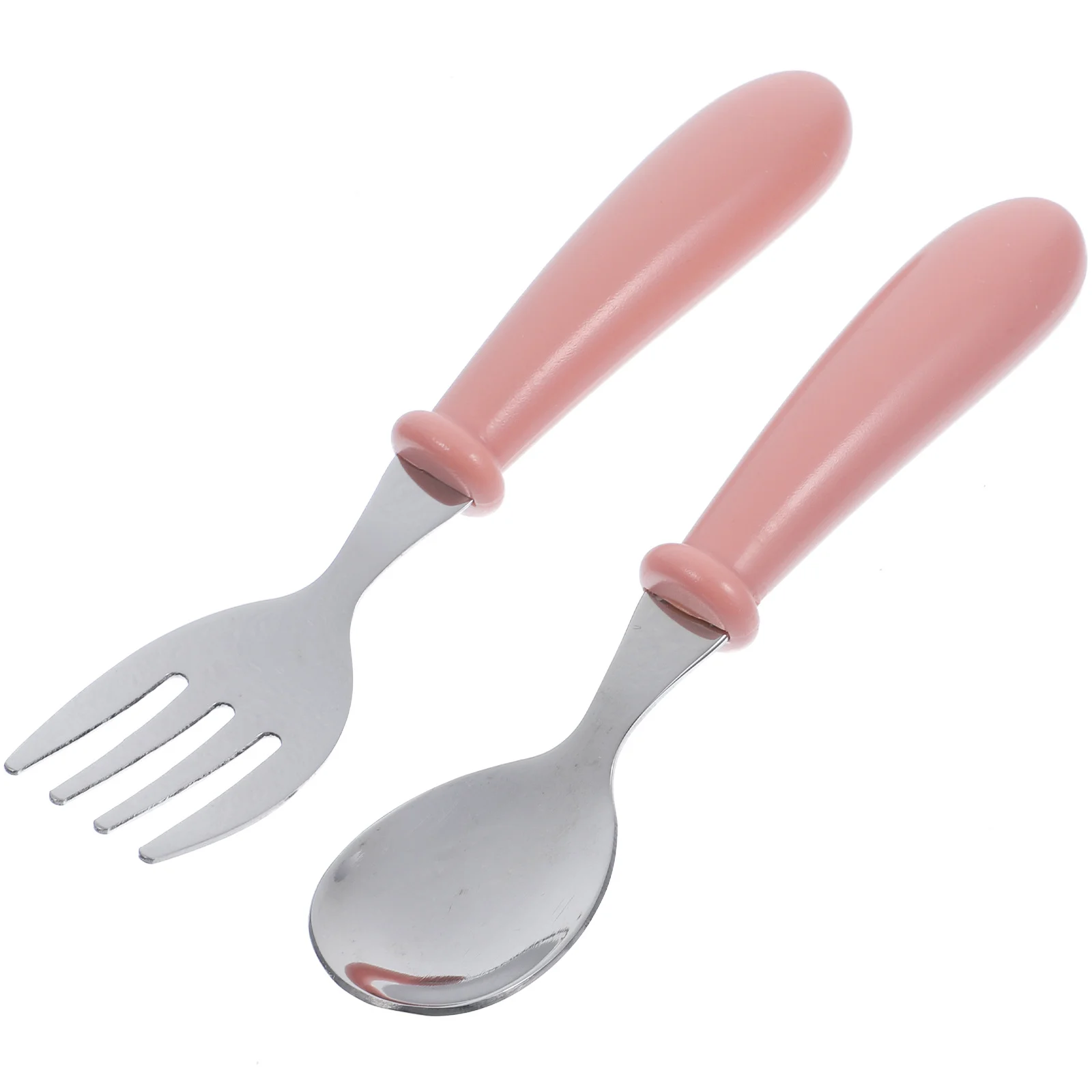 

1 комплект, набор детской посуды из нержавеющей стали, легкая прочная ложка-вилка для детей, ложка для кормления младенцев, вилка