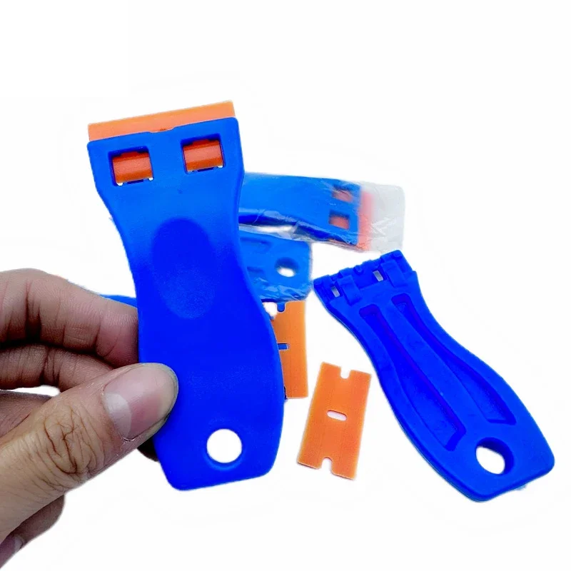 Small Scraper Plastic Handle Razor Scraper Ceramic Glass Oven Window Tinting Tool Blades For Car & Window Phone