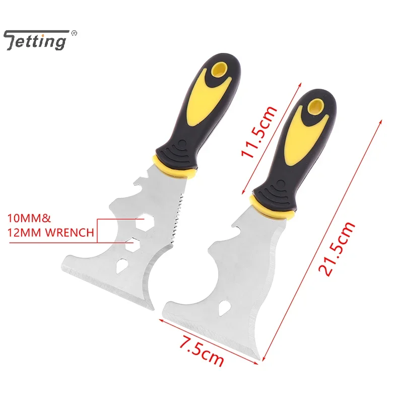 1Pcs Multi Functional Stainless Steel Putty Knife 3-Inch Essential Decoration Tool Dual Color Handle Cleaning Hand Tool