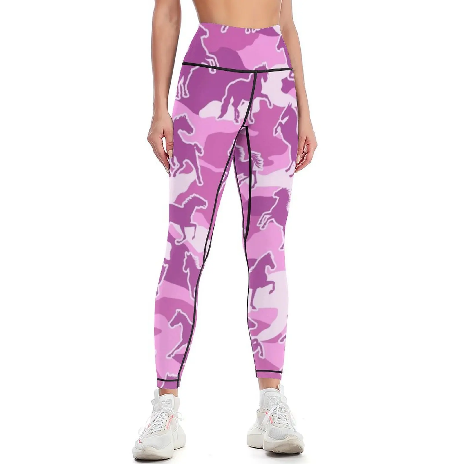 

Horse Camo PINK Leggings leggins push up woman Fitness's gym clothes for girls Womens Leggings