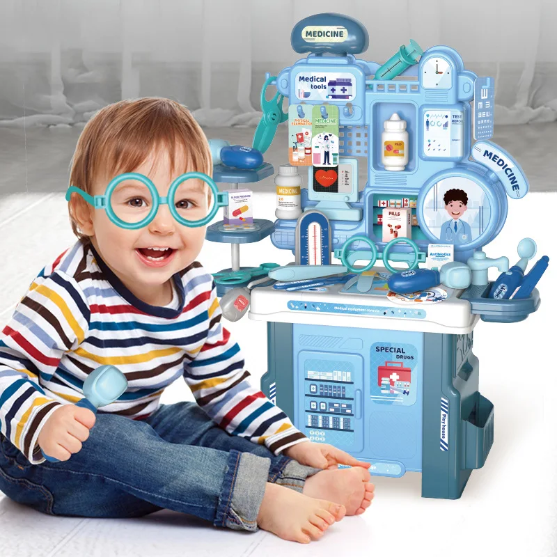 Doctor Medical Kit Playset For Kids Kitchen Cooking Stove Sink Pretend Play Toy For Girls Makeup Set Learning Educational Gift