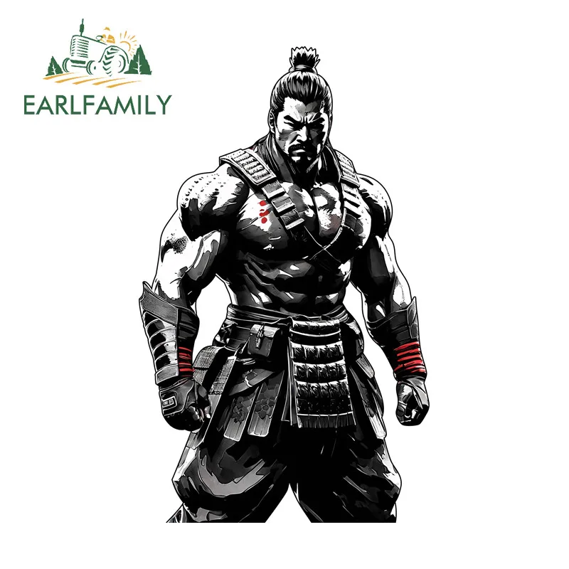 

EARLFAMILY Armor Samurai Cartoon Car Sticker Motorcycle Skateboard Luggage Waterproof Decal Occlusion Scratch Car Door Protector