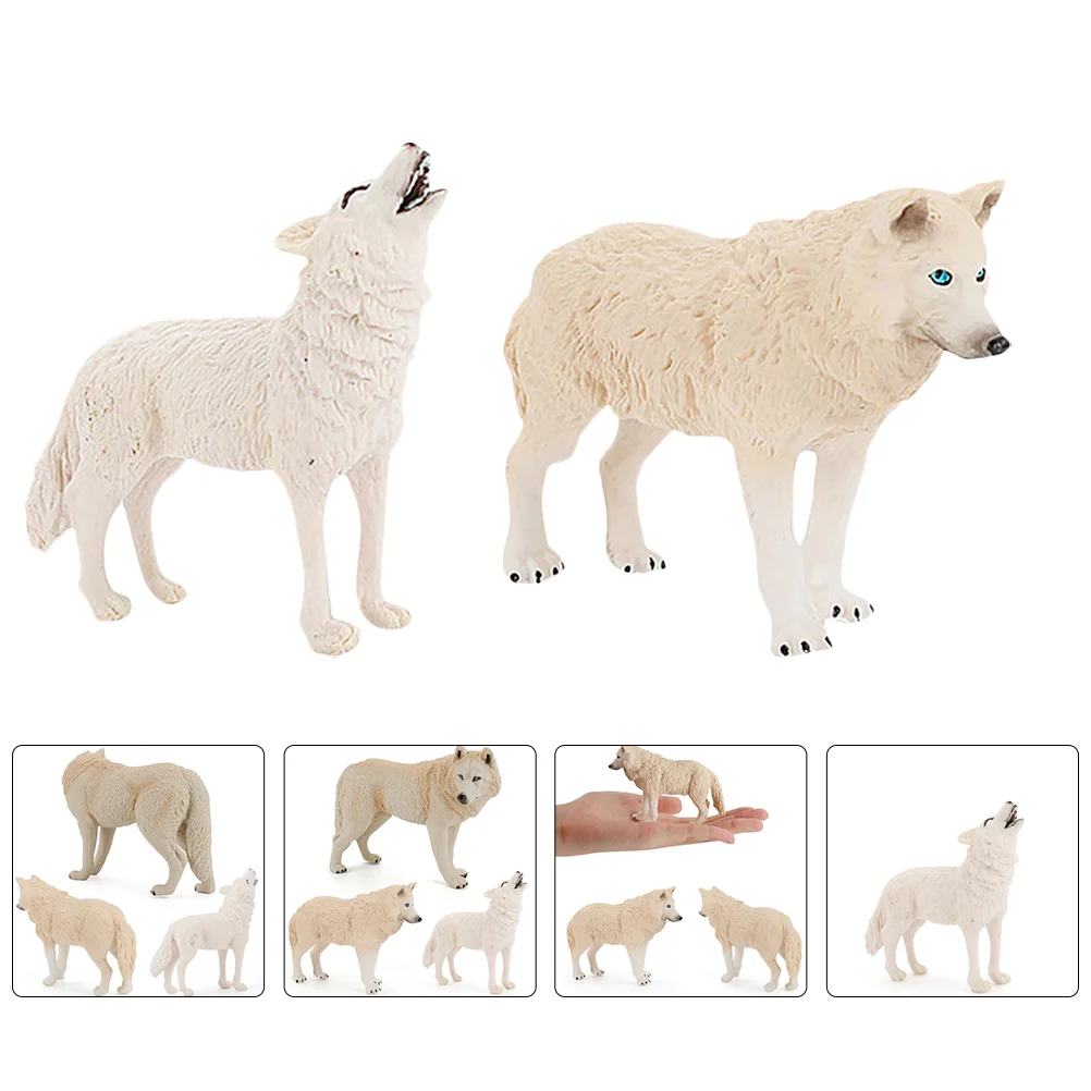 

2 Pcs Ornament Animal Figures Puzzle Toys Animals Figurines Jungle Model