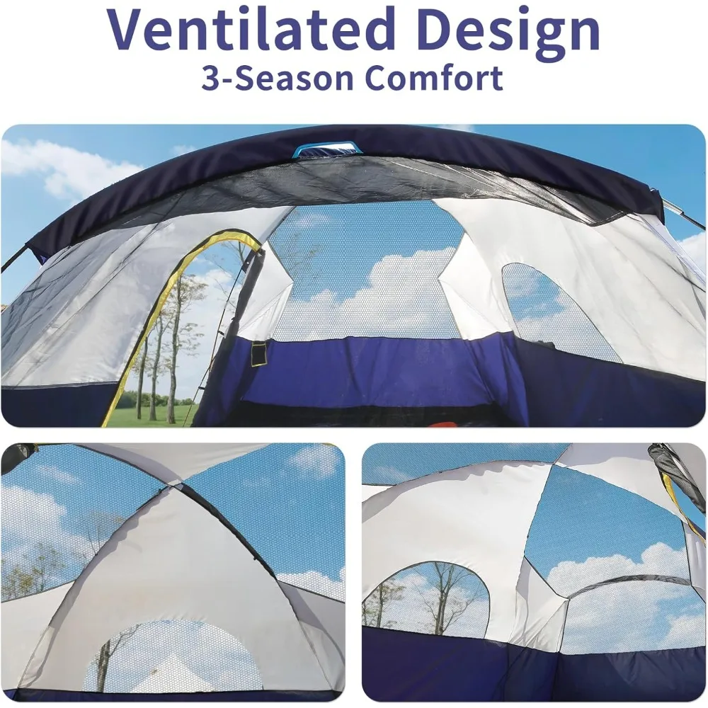 خيمة تخييم عائلية تتسع لـ 10-12 شخصًا: مقاومة للماء، مقاومة للرياح، سهلة الإعداد للمغامرات والتجمعات الخارجية #4