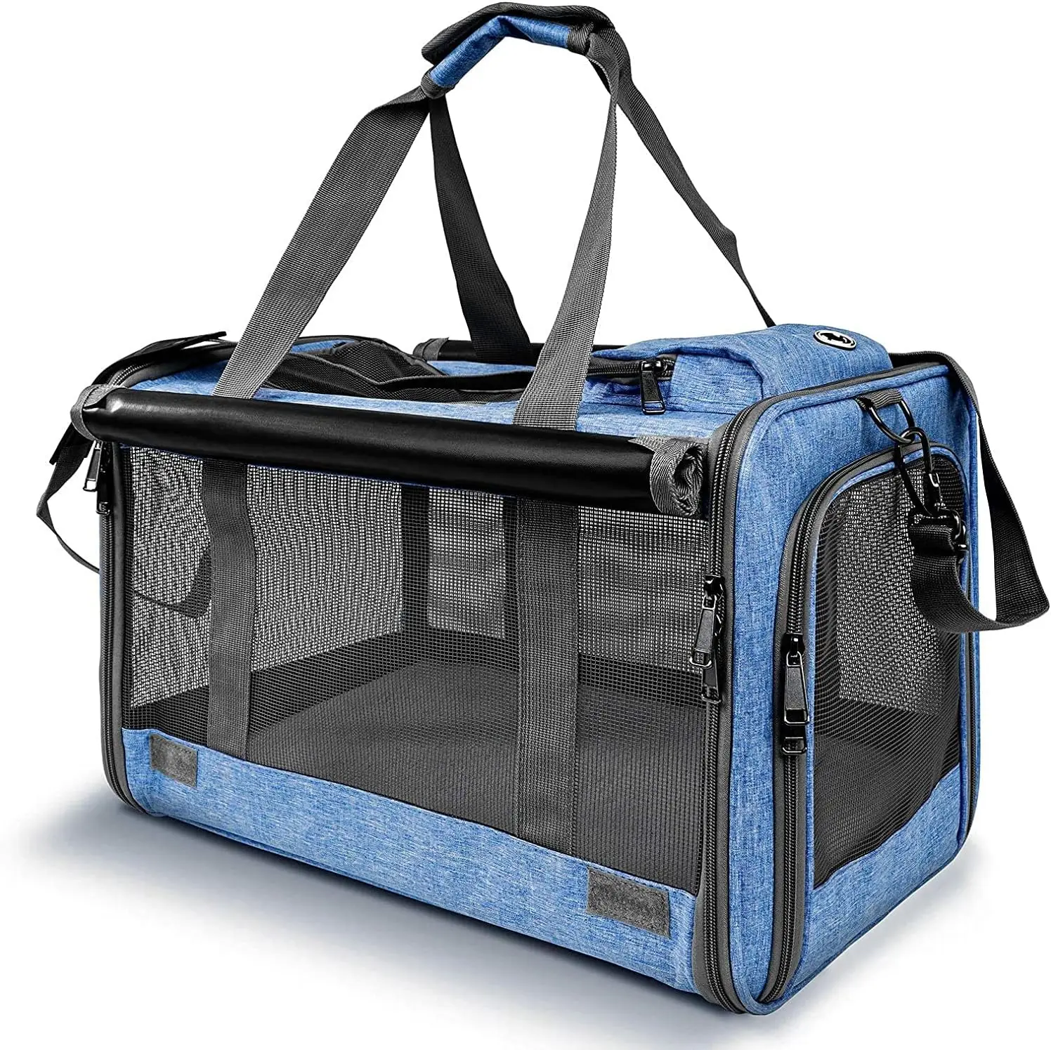

Collapsible Carrier for Cat Breathable Mesh Cat Transporter with Double-sided Cushion Durable Dog Travel Carriers Cat Stuff