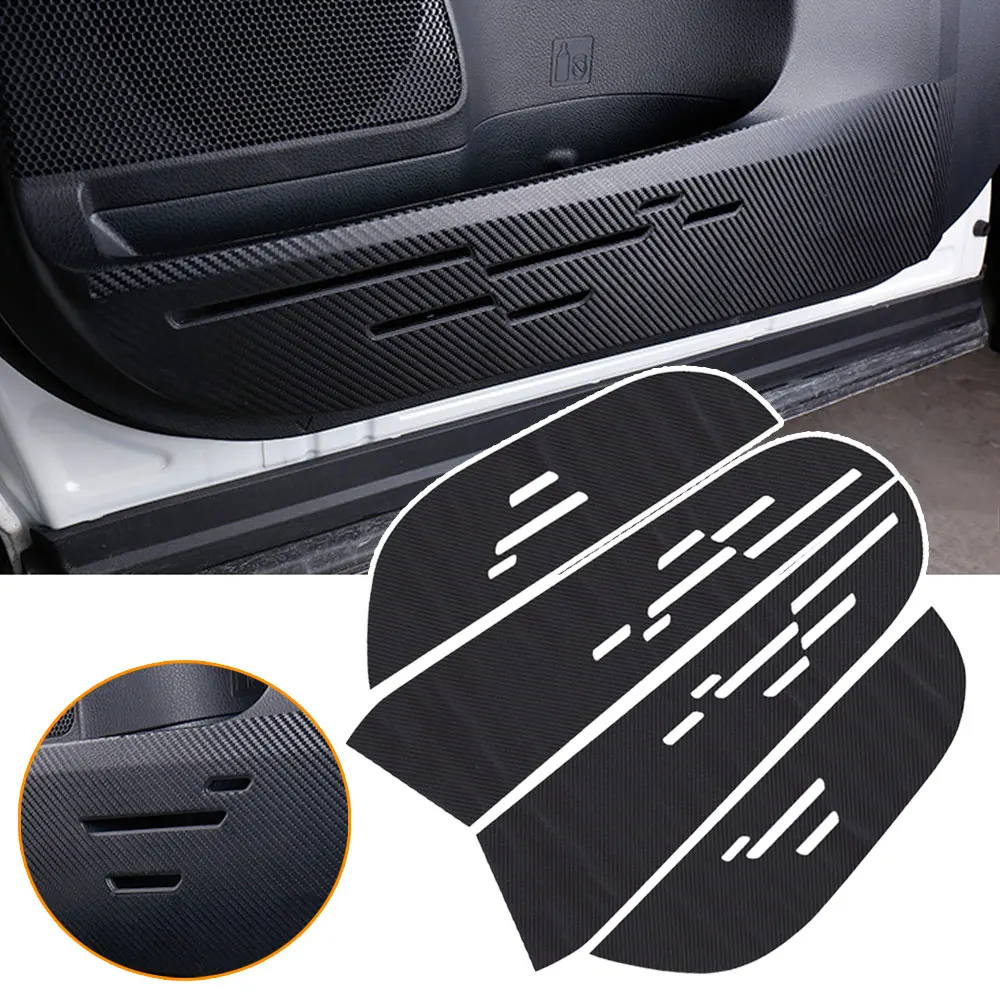 

1Set/4pcs Car door protection film Carbon fiber anti-kick pads Car styling Sticker Accessories For Toyota Rav4 2014 2015 2016