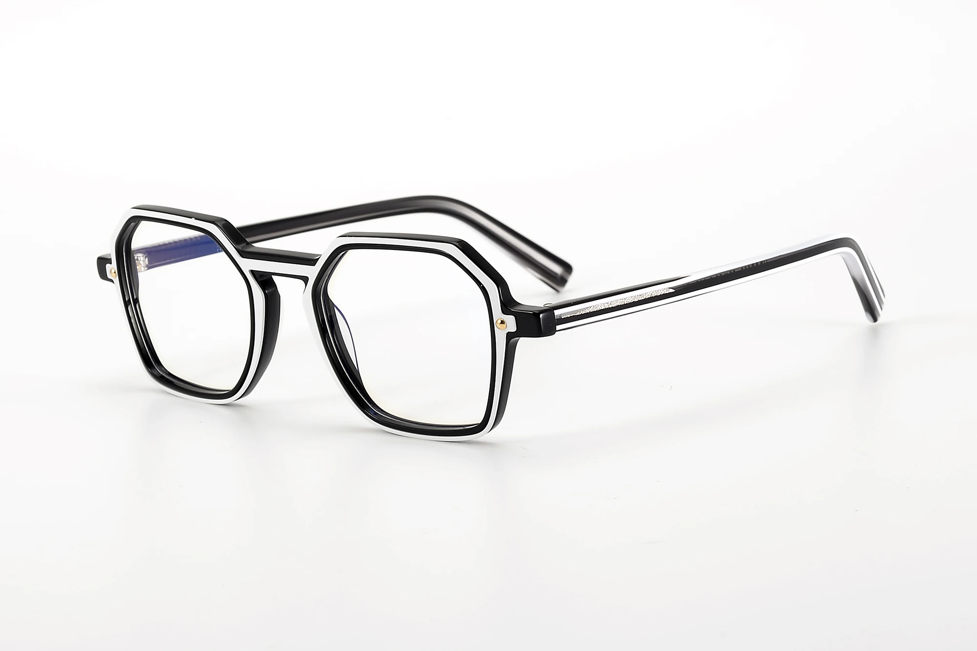 Men's nearsighted glasses with half frame can be equipped with anti blue light radiation optical frame