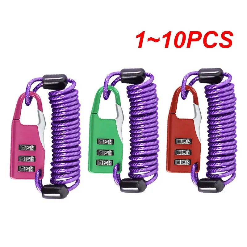 1~10PCS Digit Code 90cm Locker Portable Password Helmet Lock Door Motorcycle Bike Anti-theft Cable Lock Accessories