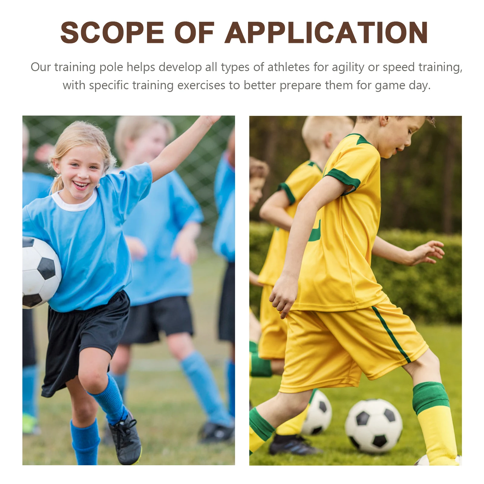 

Two Section Folding Rod Single Yellow Portable Soccer Training Poles Agility Equipment Foldable Reusable Plastic Bright Colorful