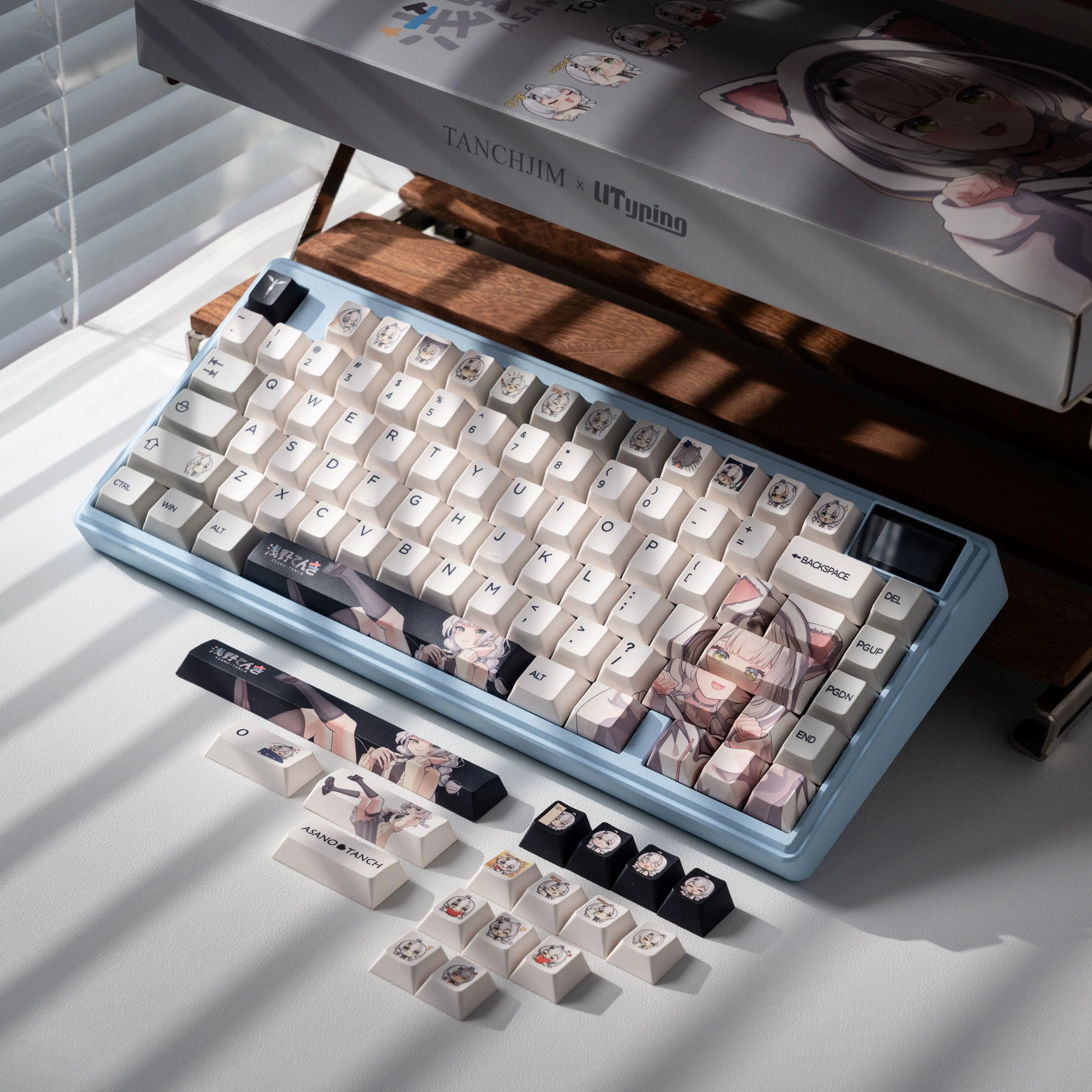 XVX Anime Keycaps Asano tanch Cherry Profile Dye Sub Kawaii Keycaps PBT 167 Keys Cute Key Cap Set for Gaming Mechanical Keyboard view 2