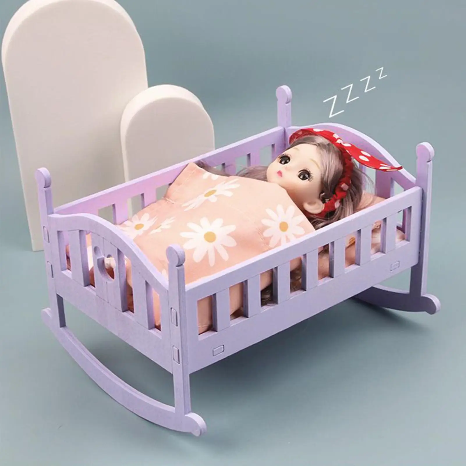 Culla per bambole Mobili interattivi Piccola casetta da gioco Letto per bambole per bambini Ragazzi Gioco di ruolo per bambini Casa Asilo nido Sala giochi interna