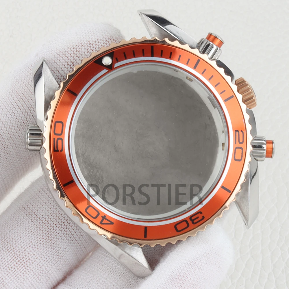 45.5mm Diving VK63 Watch Case 33mm Dial Chronograph Face 5 Hands Green Luminous For Seamaster 600 VK63 VK64 Quartz Movement