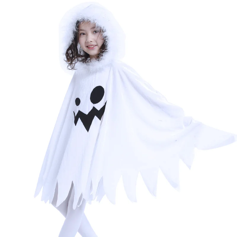 Halloween Ghost Costumes For Kids Girls Boys Cosplay con cappuccio Cape tuta Scream Spooky Trick o treating Party Clothes