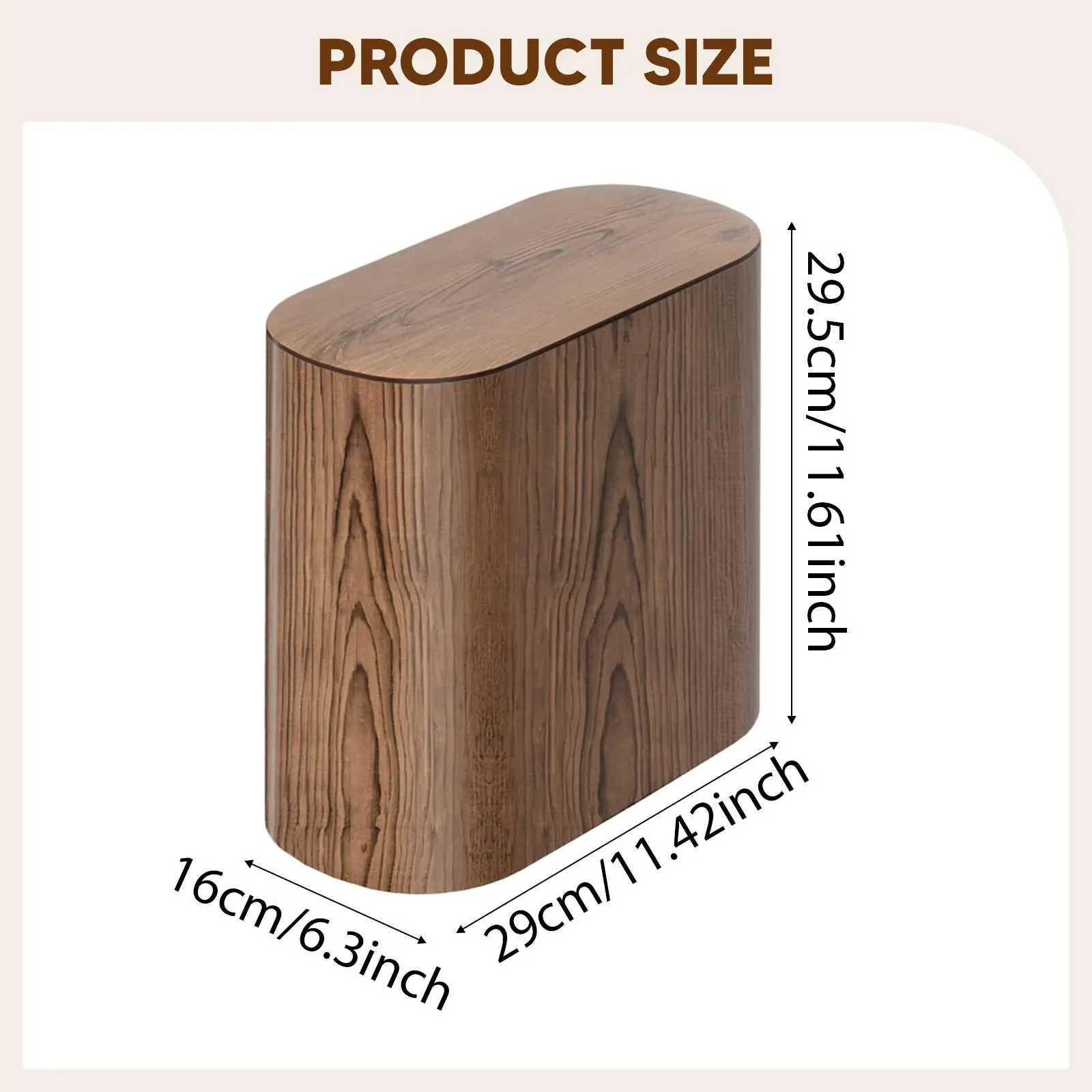 

Modern Waste Container with Press Top Lid Waterproof Trash Can for Office Bedroom Bathroom Home