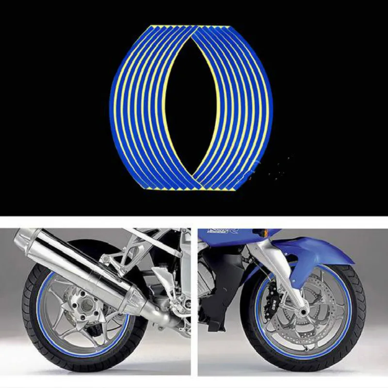 Strips Motorcycle Wheel Sticker Reflective Decals Rim Tape Bike Car Styling For SUZUKI S TL1000 Kawasaki NINJA 650R ER6F