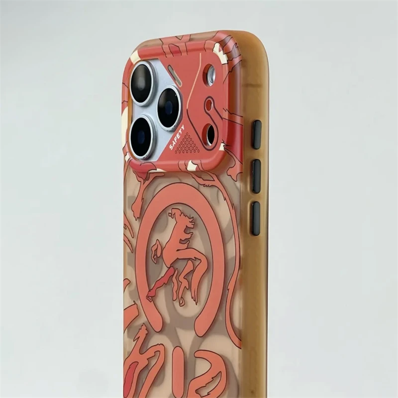 Modne etui na telefon z grafiką graffiti, matowe, do iPhone 17 Air 16 15 Pro Max, z obsługą Magsafe, magnetyczne, do bezprzewodowego ładowania, z ochroną obiektywu, twarde etui. — zdjęcie produktu 5