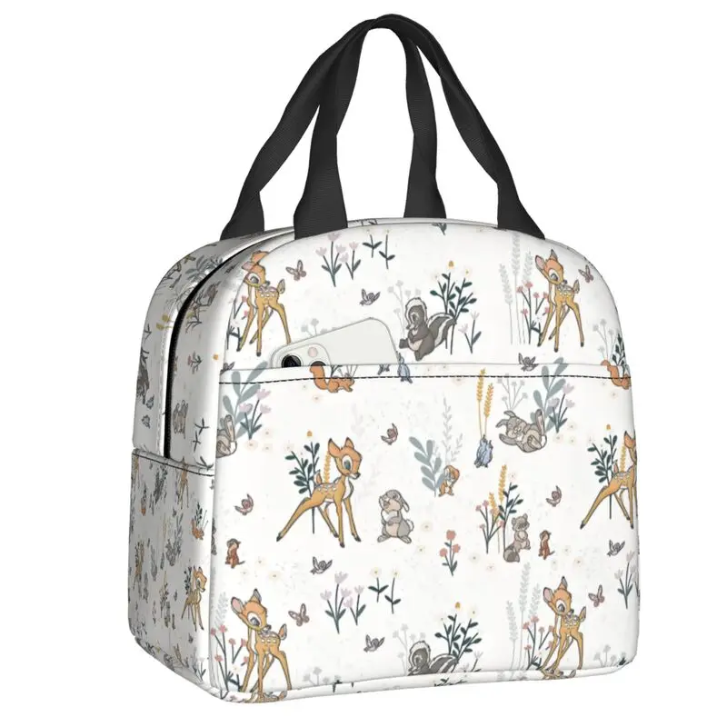 

Custom Bambi Insulated Lunch Bags for Women Kawaii Cartoon Anime Resuable Cooler Thermal Food Lunch Box Outdoor Camping Travel