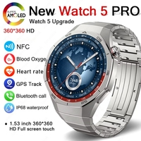2025 Brand New Watch 5 Smartwatch Real AMOLED HD Screen 360*360 Heart Rate Bluetooth Call Waterproof Men Smart Watch Android IOS