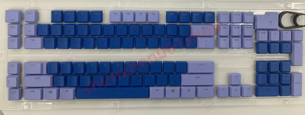 Juego completo de 109 piezas + 2 piezas, para Logitech G813, G815, G913, G915, G913TKLG915TKL, color blanco y azul del Reino Unido