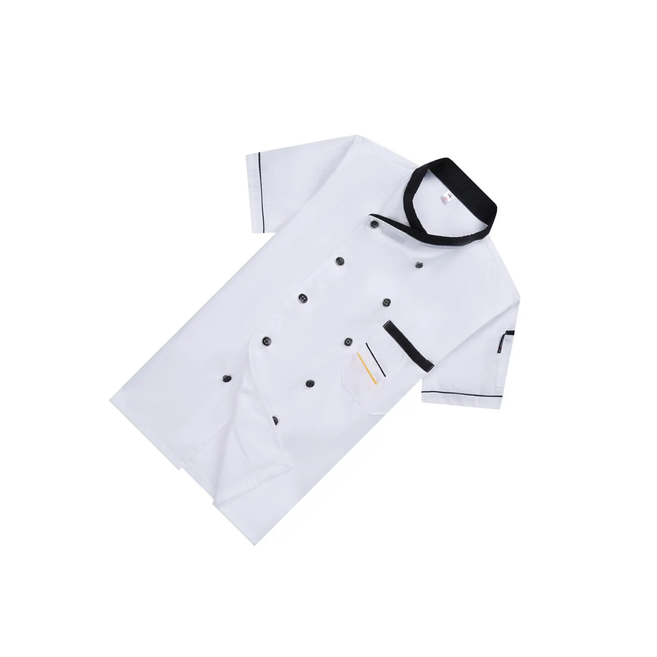 Unisex Jacket Coat Waiter Waitress for Kitchen Hotel Cafe M ze White