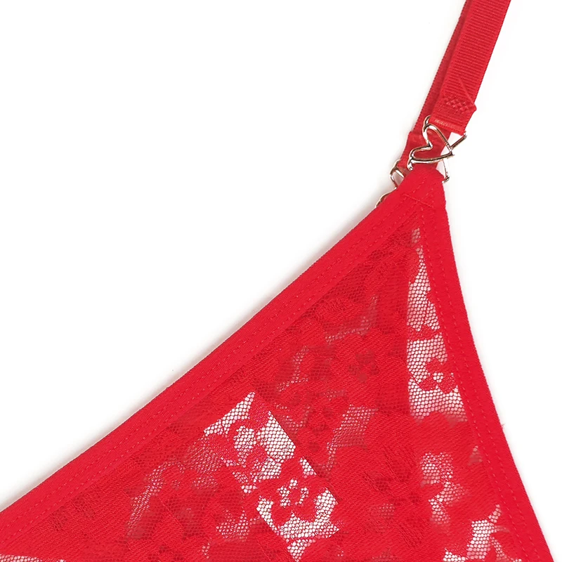 3 قطعة/الحزمة منخفضة الخصر الأحمر السنة الجديدة مثير الدانتيل المرأة g-سلسلة أنيقة مثير الملابس الداخلية تنفس مريحة سيدة سيور الملابس الداخلية #5