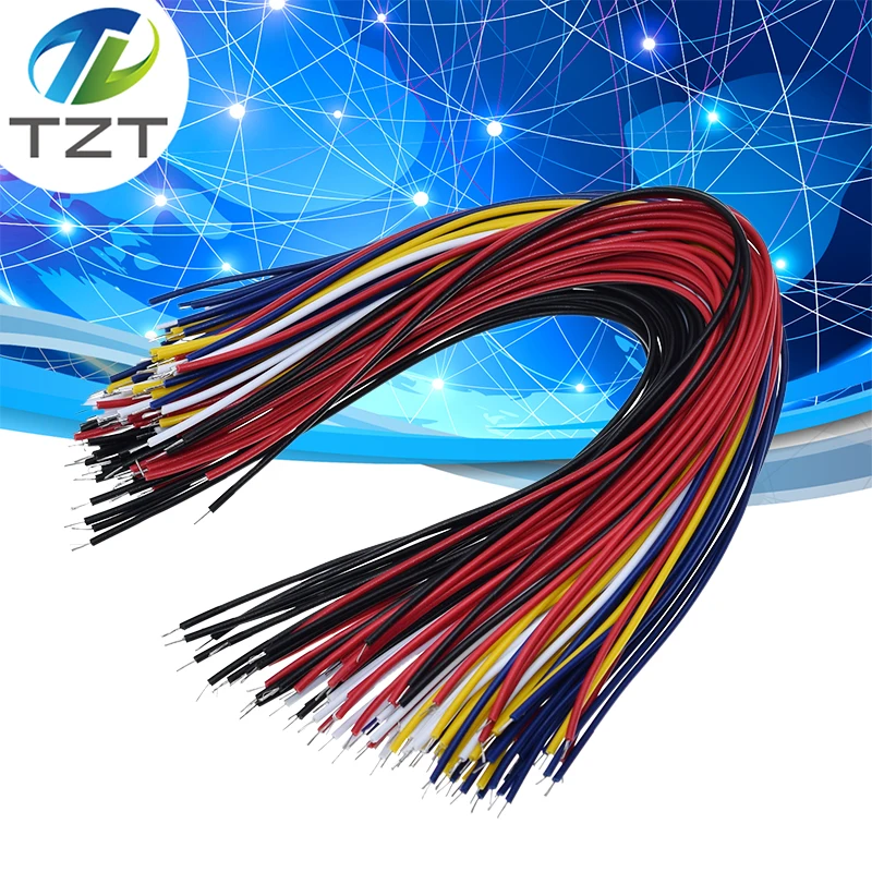 TZT 100PCS 20CM Color Flexible Two Ends Tin-plated Breadboard Jumper Cable Wires