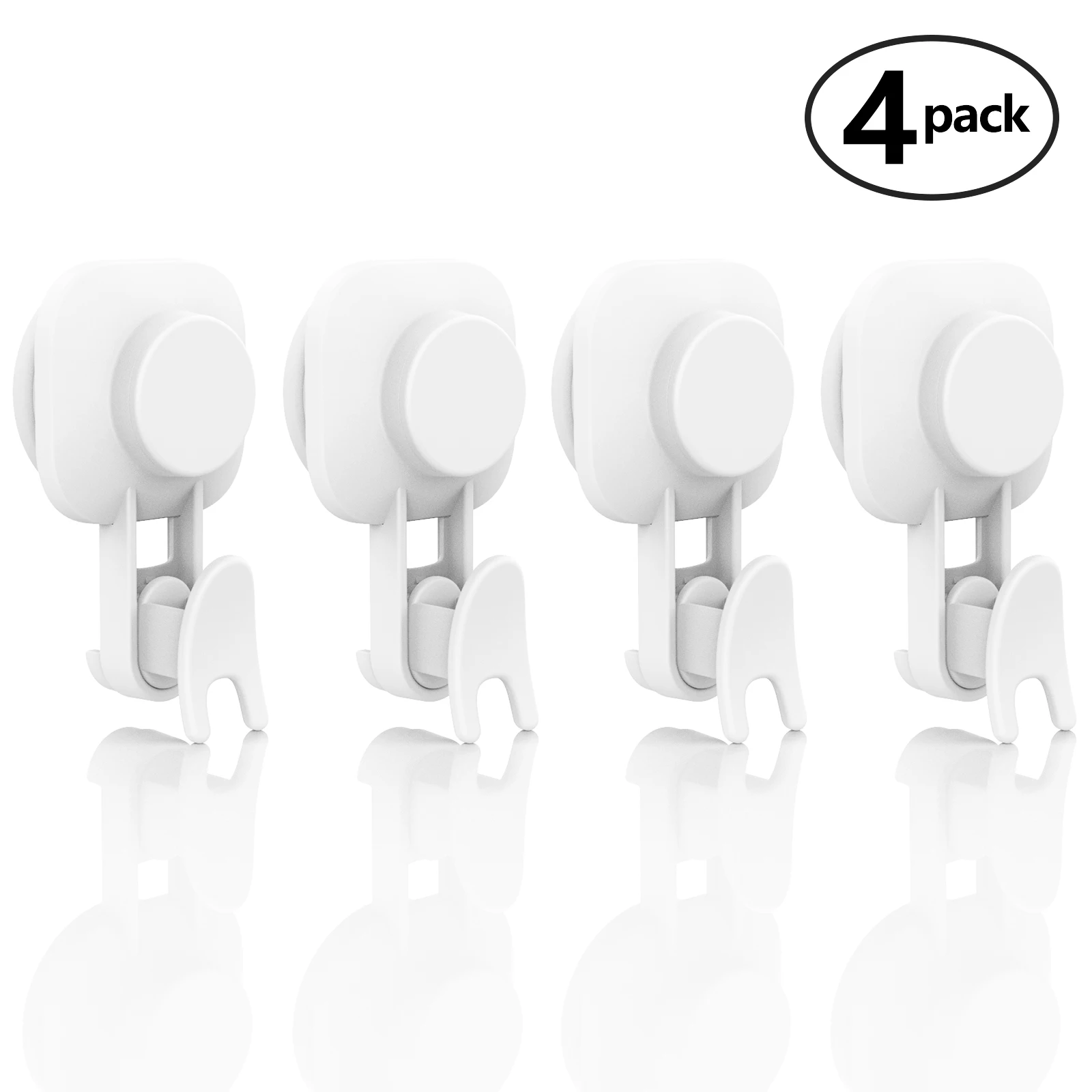 

TAILI 4pcs Suction Shower Hooks for Bathroom Accessories Wall Mounted Waterproof Strong Hanging Hook Towel Hanger