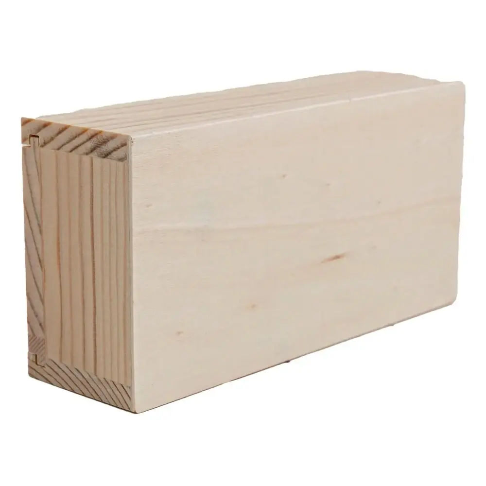 

Slid Top Pine Pull-out Box Natural Case Log Drawer Sliding Cover Wooden Box Durable Blank Wood Storage Box DIY Case