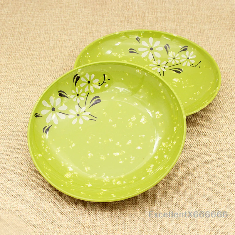 

Break-resistant Melamine Plates Thickened Flower Plates Plastic Food Tableware Chinese Dishes Imitation Porcelain 8/9/10inch