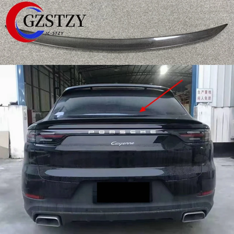 Spoiler do Porsche Cayenne Coupe 2019 2020 2021 2022 2023 Spoiler z prawdziwego włókna węglowego Wysokiej jakości tylny spojler bagażnika